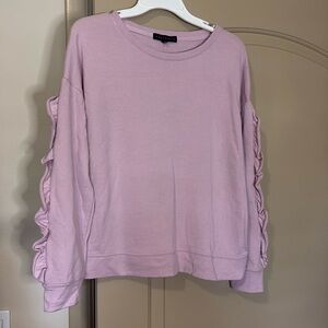 Sanctuary cropped ruffle sleeve sweatshirt pink